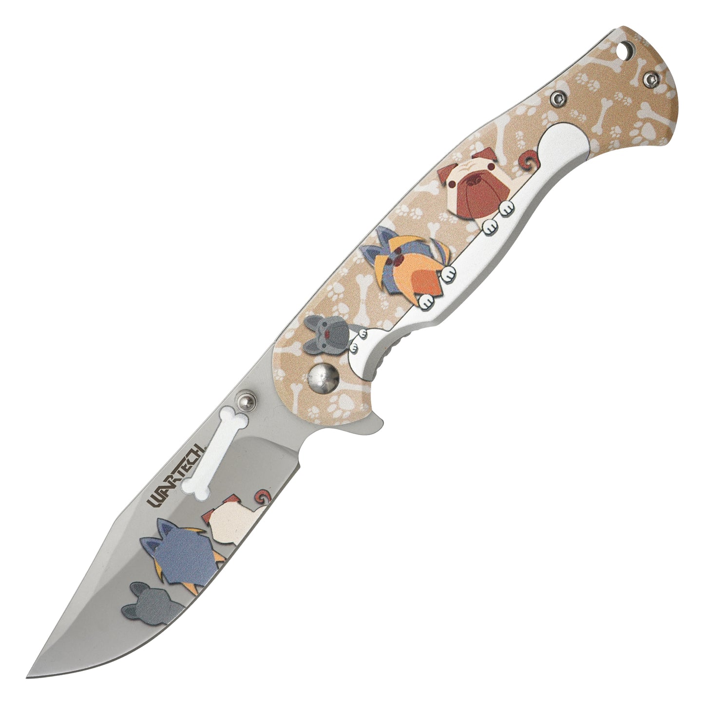 Wartech - 8" Silver Pets | Spring Assisted Pocket Knife