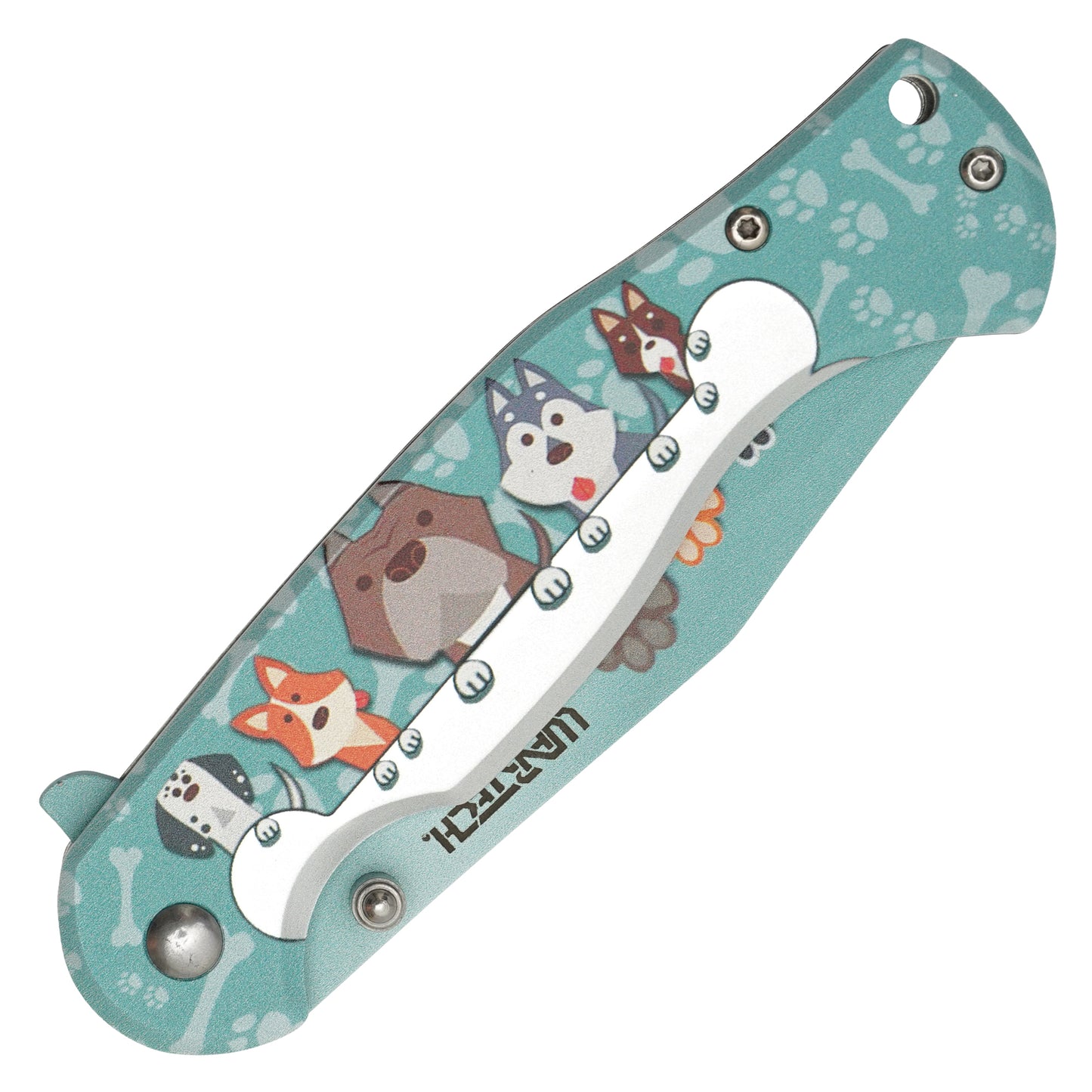 Wartech - 8" Teal Pets | Spring Assisted Pocket Knife