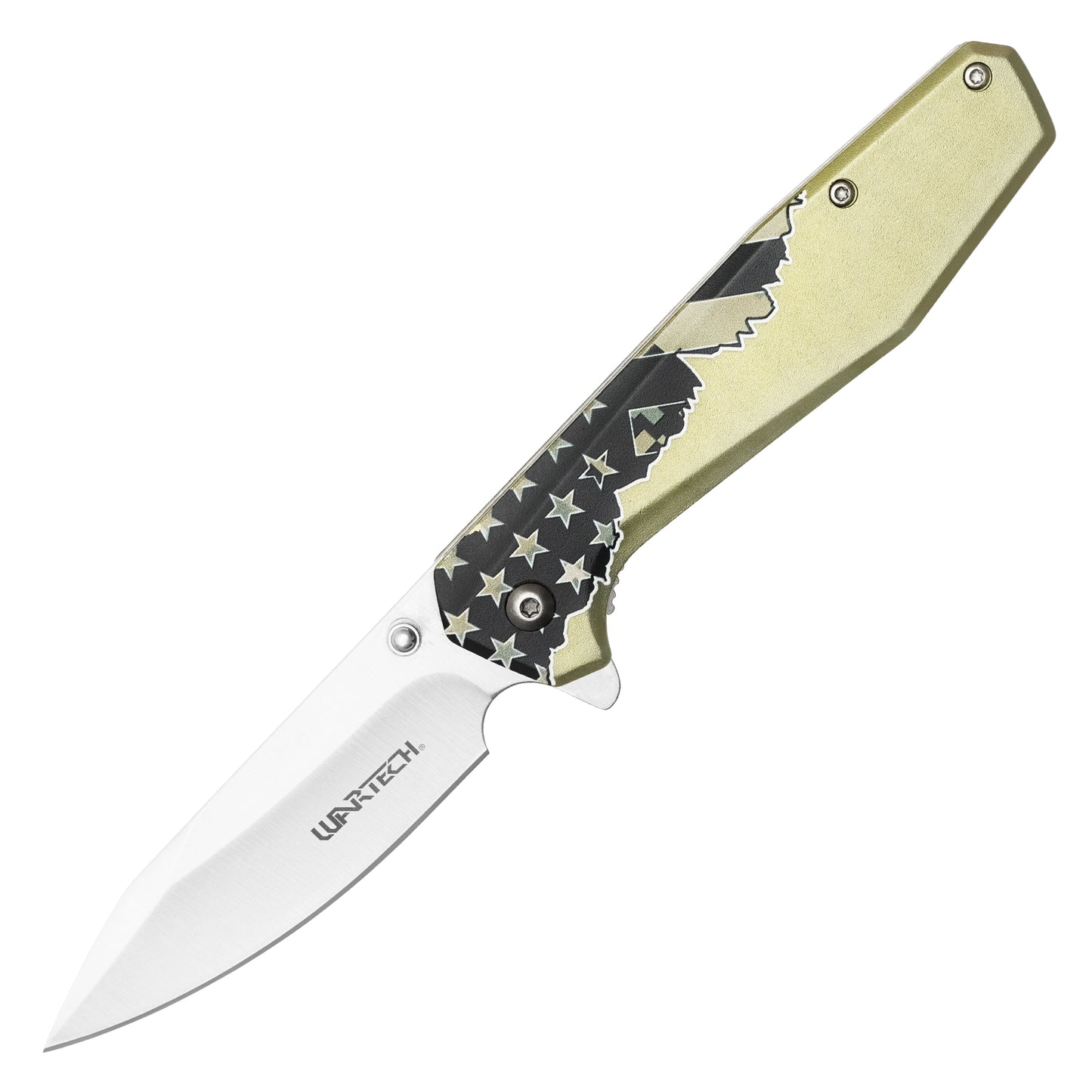 Wartech - 7.75” Green Patriot | Spring Assisted Pocket Knife