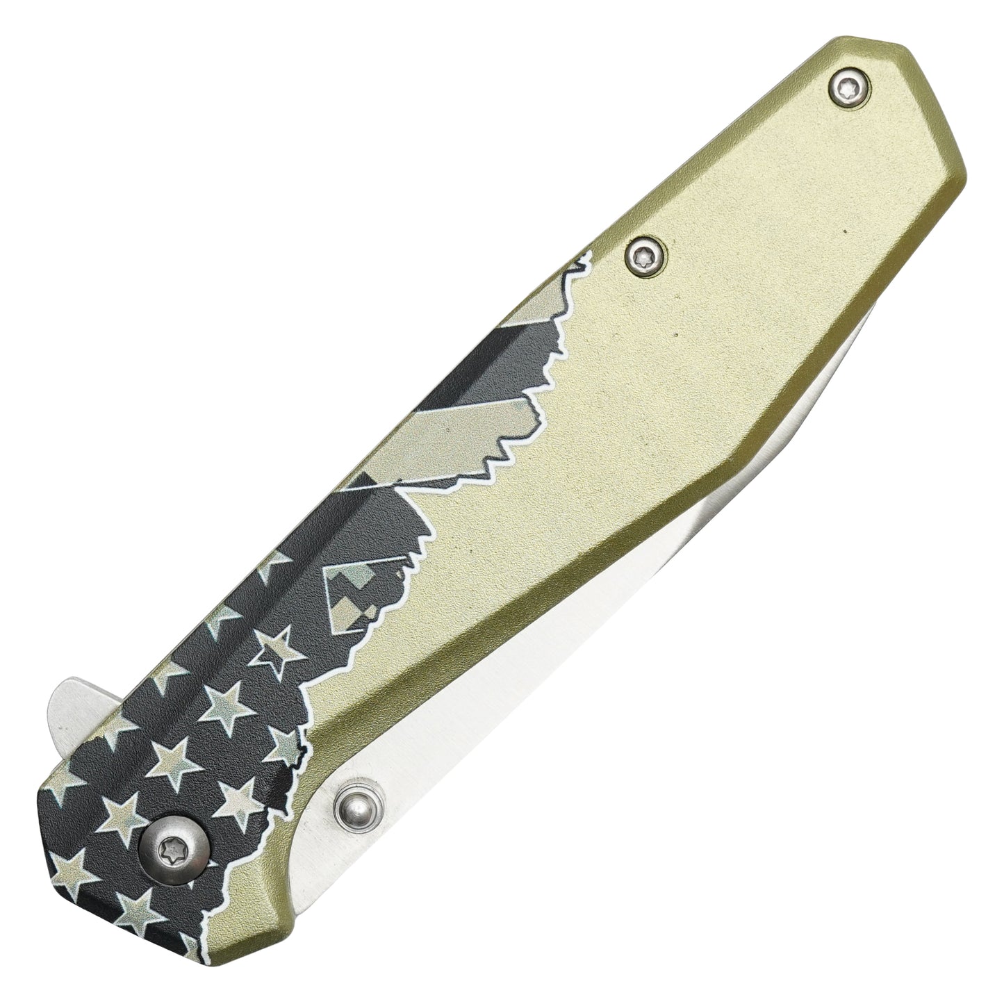 Wartech - 7.75” Green Patriot | Spring Assisted Pocket Knife