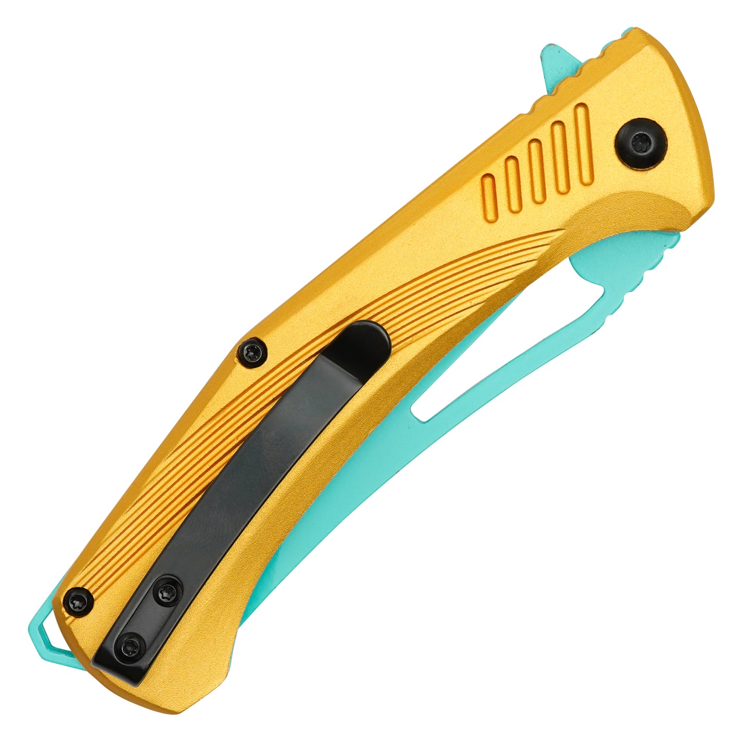 Wartech - 8.25" Gold Perforated Blade | Spring Assisted Pocket Knife