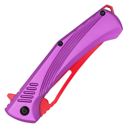 Wartech - 8.25" Red Perforated Blade | Spring Assisted Pocket Knife