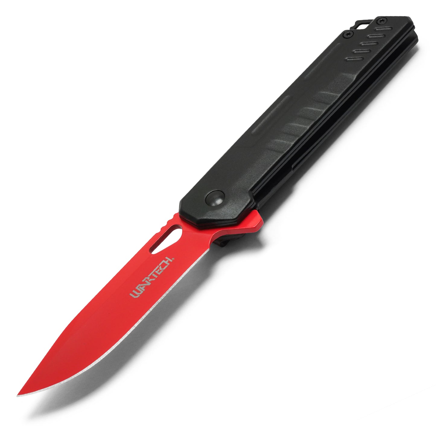 Wartech - 7.75" Red & Black Perforated | Spring Assisted Pocket Knife