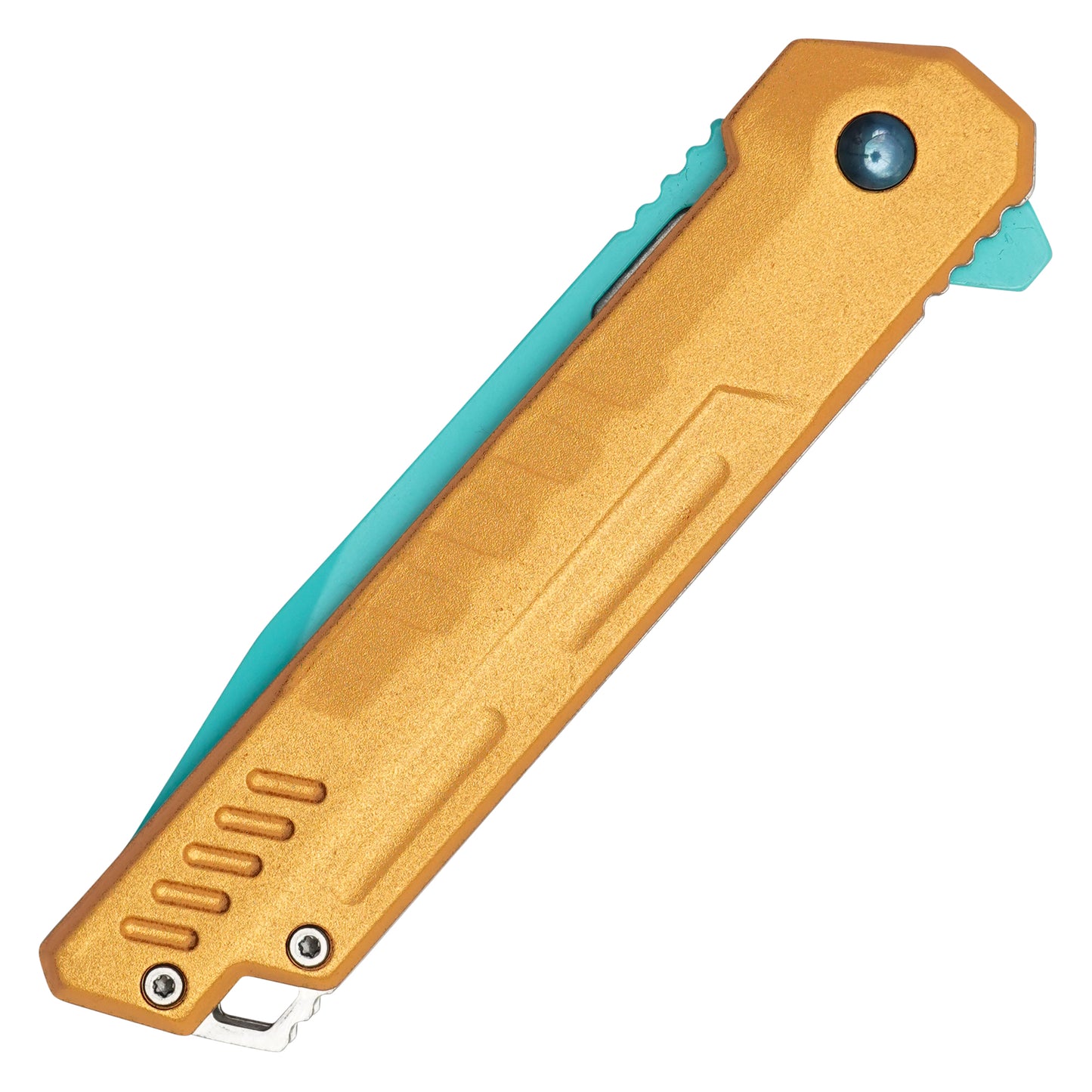 Wartech - 7.75" Blue & Gold Perforated | Spring Assisted Pocket Knife