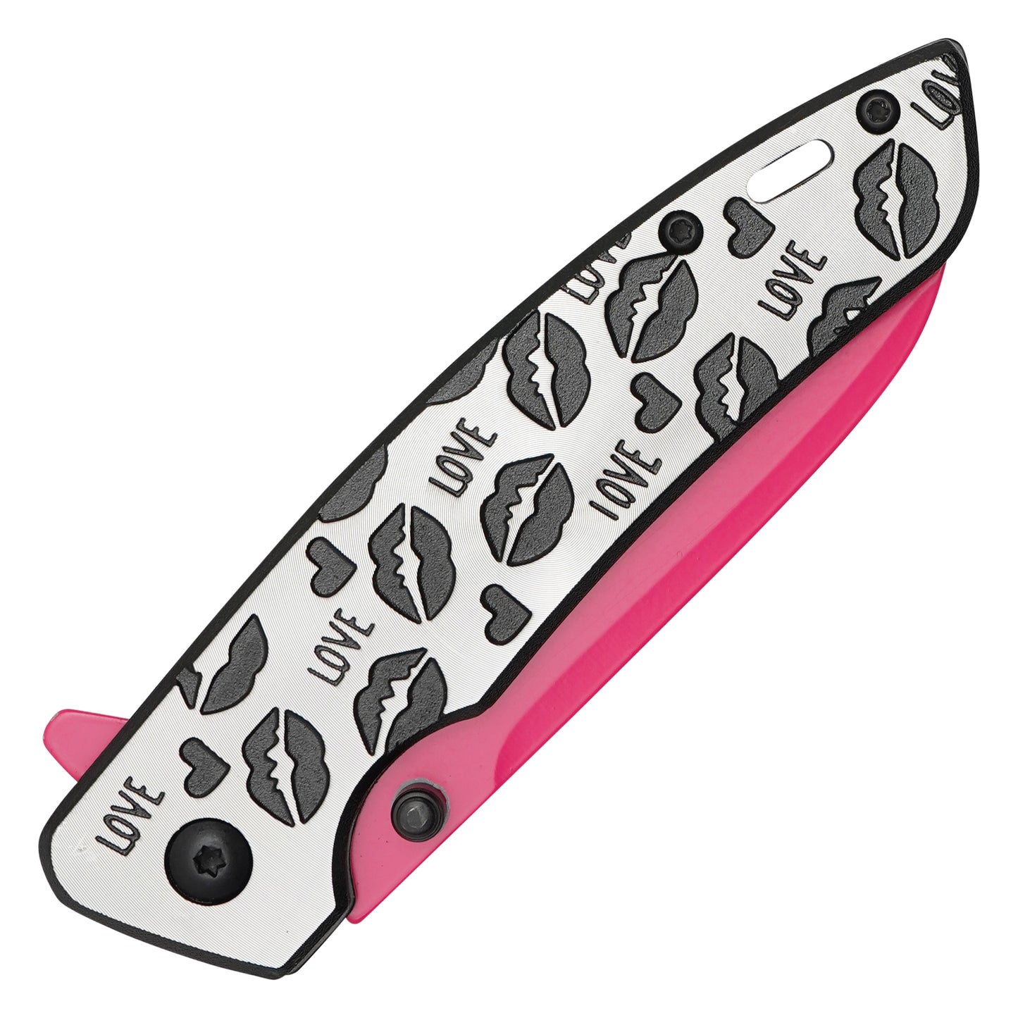 Wartech - 7.75" Love Kiss Pink Sheepsfoot | Spring Assisted Pocket Knife