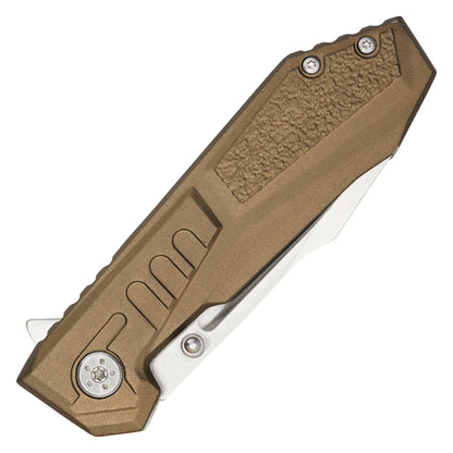 Wartech - 7.75" Brown Serrated | Spring Assisted Pocket Knife