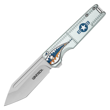 Wartech - 8.25" Blue Warbird Sharkmouth | Spring Assisted Pocket Knife
