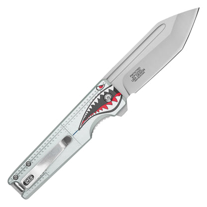 Wartech - 8.25" Red Warbird Sharkmouth | Spring Assisted Pocket Knife