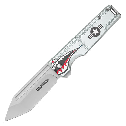 Wartech - 8.25" Red Warbird Sharkmouth | Spring Assisted Pocket Knife