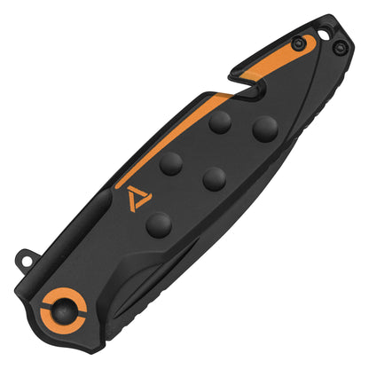 Wartech - 8" Black & Orange Tanto Rescue | Spring Assisted Pocket Knife