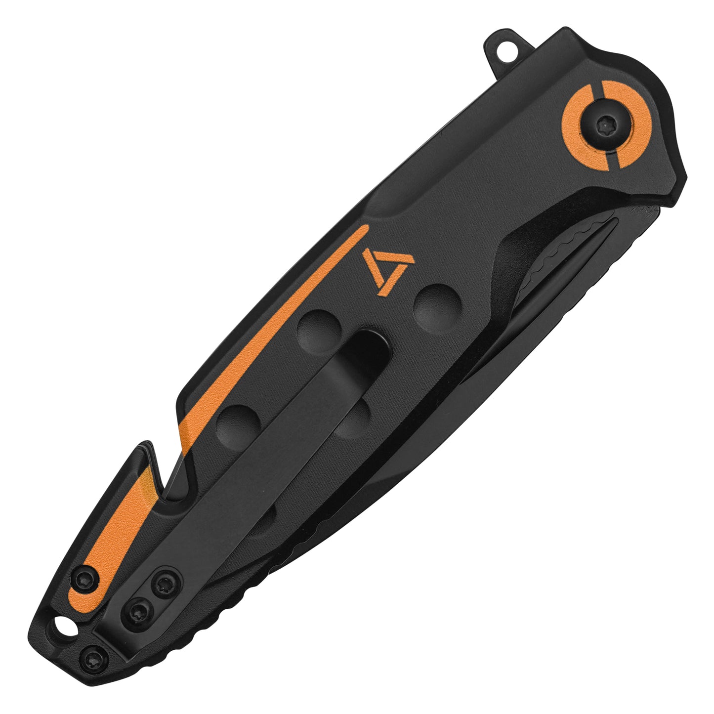 Wartech - 8" Black & Orange Tanto Rescue | Spring Assisted Pocket Knife