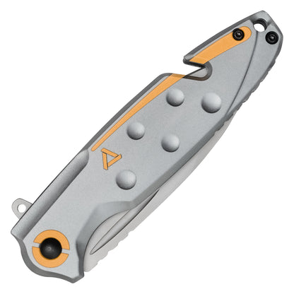Wartech - 8" Gray & Orange Tanto Rescue | Spring Assisted Pocket Knife