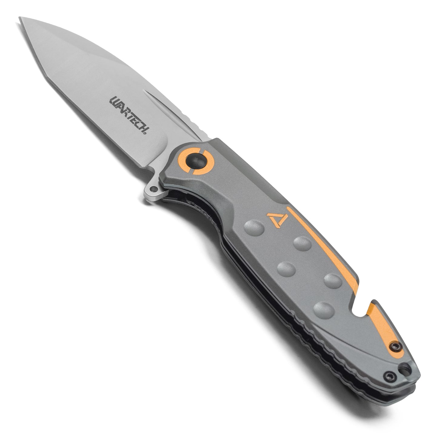 Wartech - 8" Gray & Orange Tanto Rescue | Spring Assisted Pocket Knife