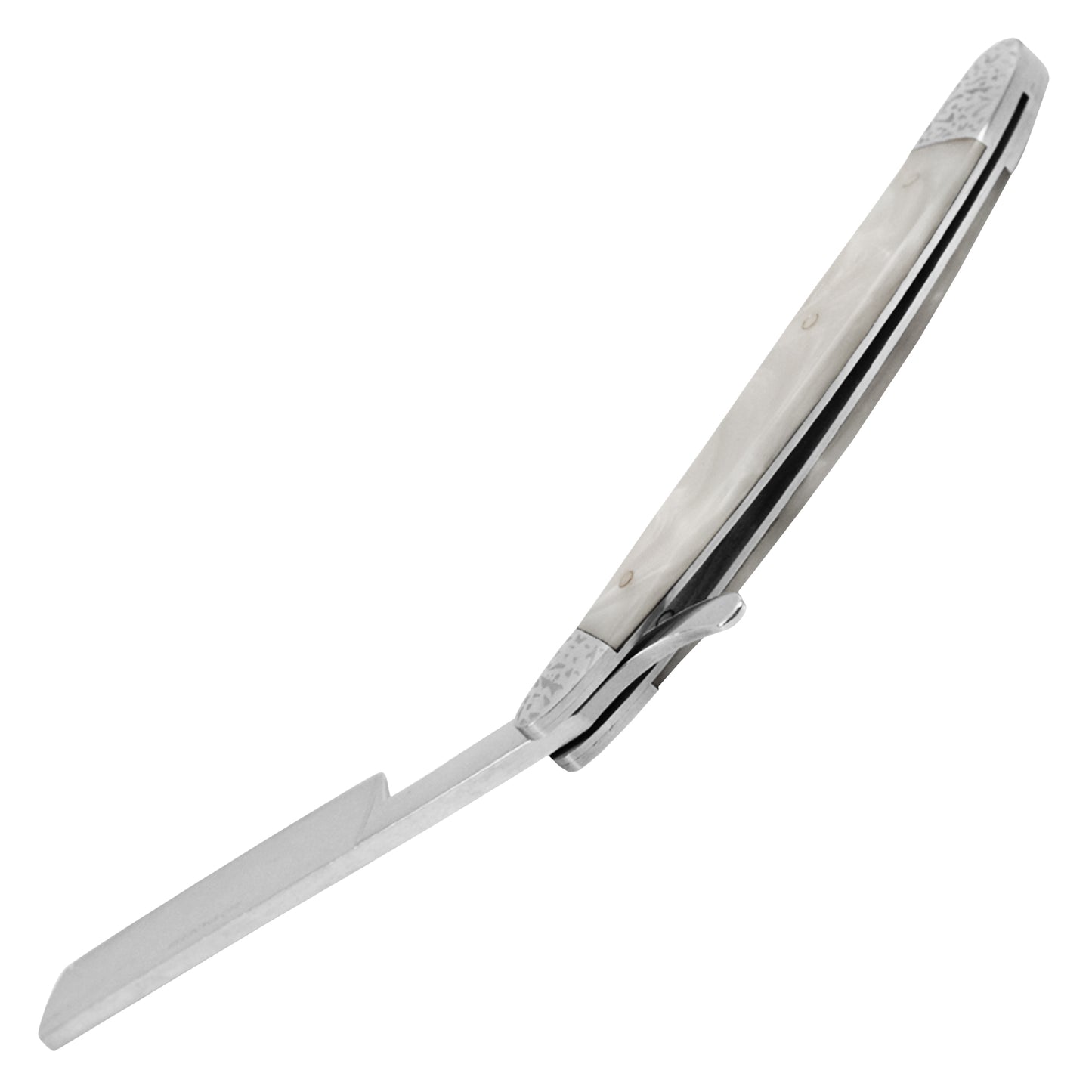Buckshot Knives - 10" Straight White Razor | Classic Folding Razor