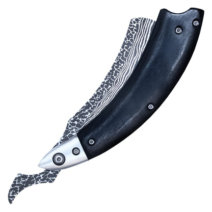Buckshot Knives – 8.25" Black Razor| Folding Razor Knife
