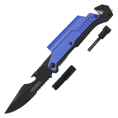 Wartech - 8.5" Blue Survival | Spring Assisted Pocket Knife