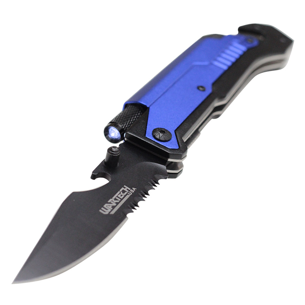 Wartech - 8.5" Blue Survival Pocket Knife