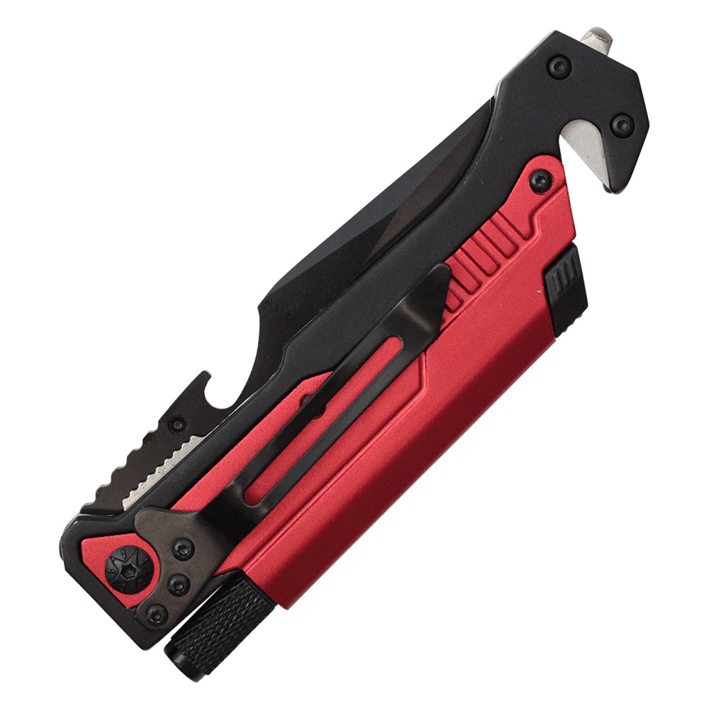 Wartech - 8.5" Red Survival Pocket Knife