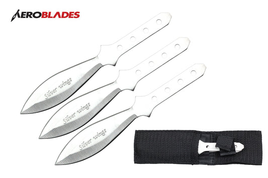 5.5-inch 3pcs set silver wing throwing knife