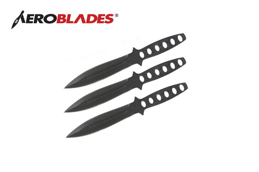 6.5-inch 3pc black throwing knife