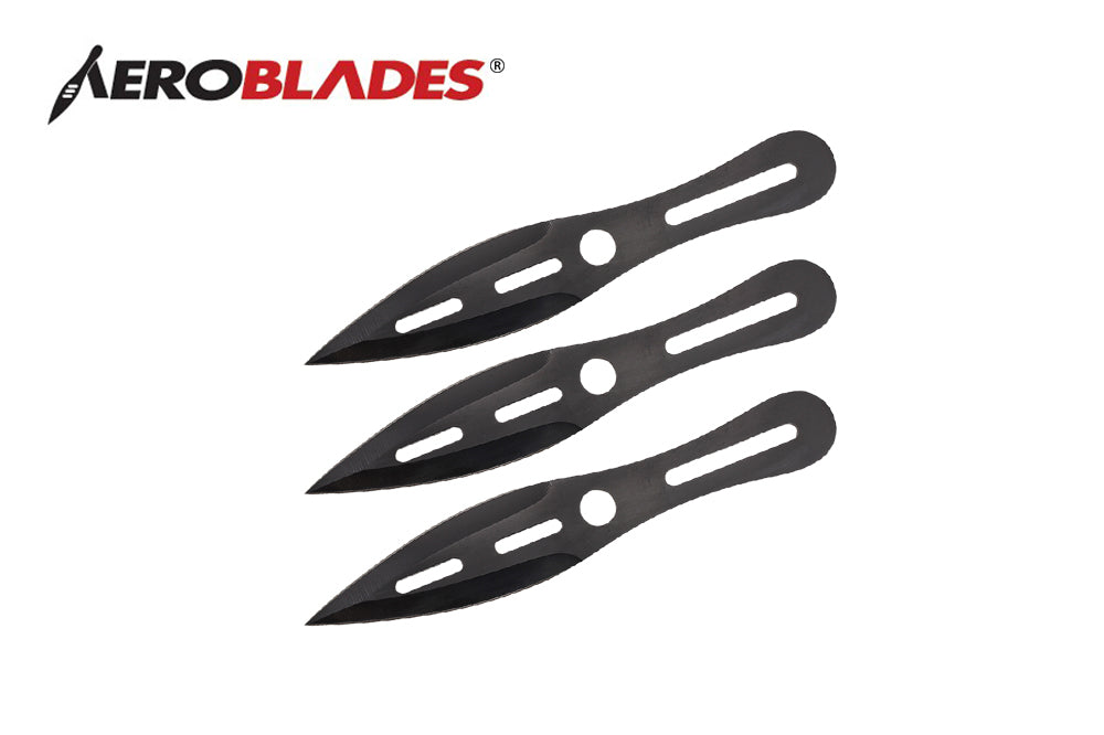 8.25-inch 3 pc set black throwing knife