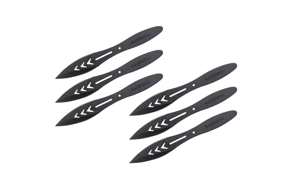 6pc 9 JUMBO THROWING KNIFE BLACK COLOR