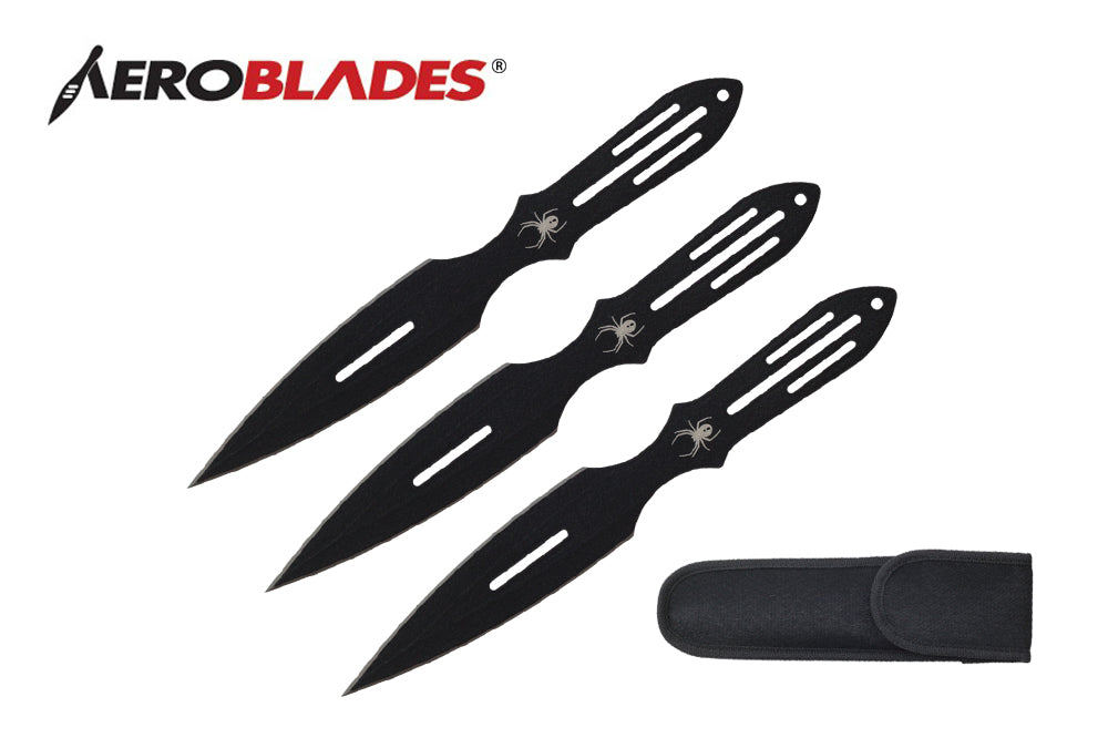 9 3PCS BLACK THROWING KNIFE-inch