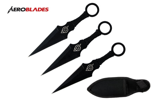 3PC THROWING KNIFE 6.5 BK-inch