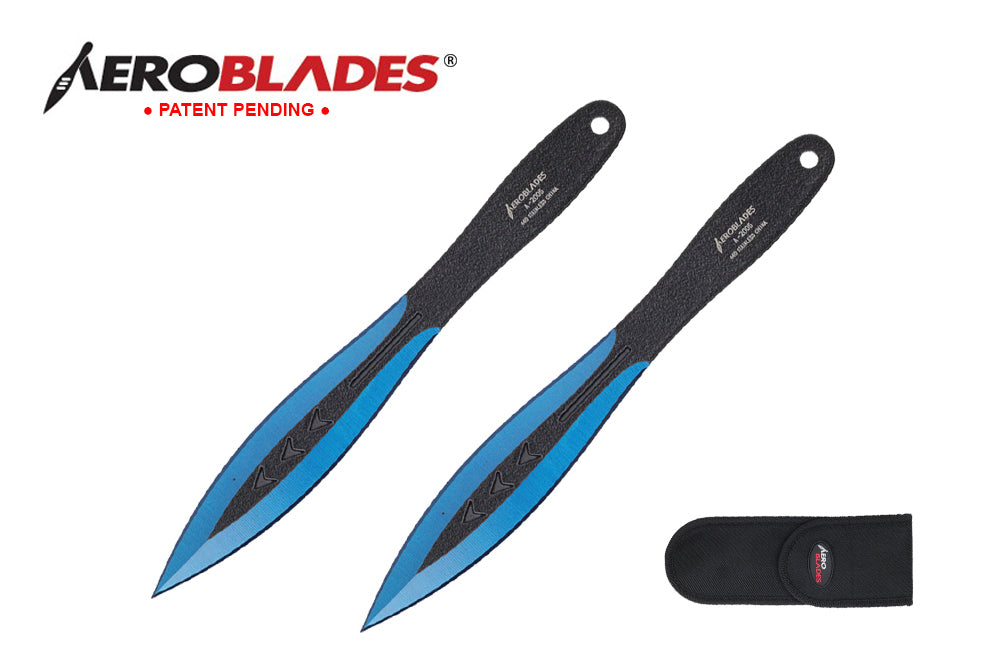 7.5-inch 2pc Set Blue Black Blade Thrower