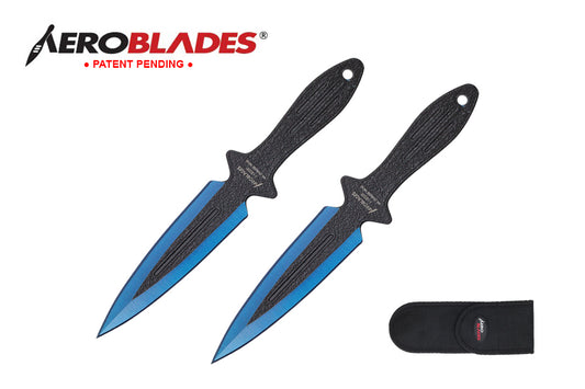 7.5-inch 2pc Set Blue Black Blade Thrower