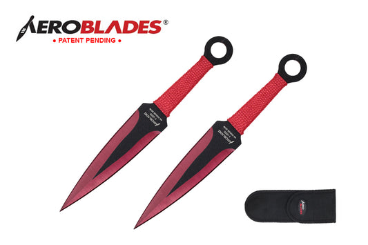 7.5-inch 2pc Set Red Black Blade Thrower