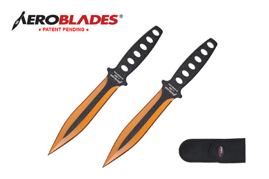 7.5-inch 2pc Set Gold Black Blade Thrower