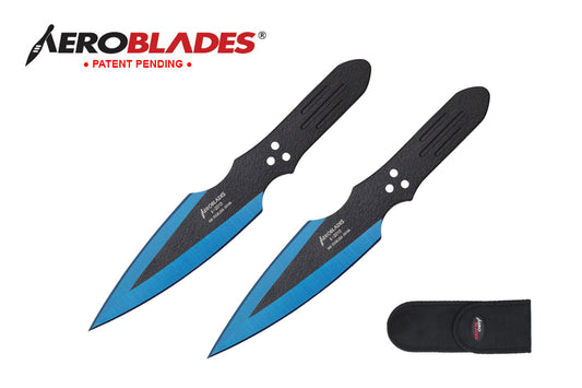 7.5-inch 2pc Set Blue Black Blade Thrower