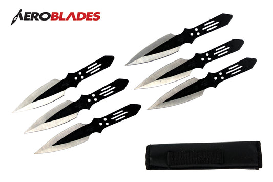 6.5 BLACK 6PC THROWING KNIVES-inch