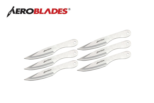 6.5 CHROME 6PC JACK THE RIPPER THROWING KNIVES SET-inch