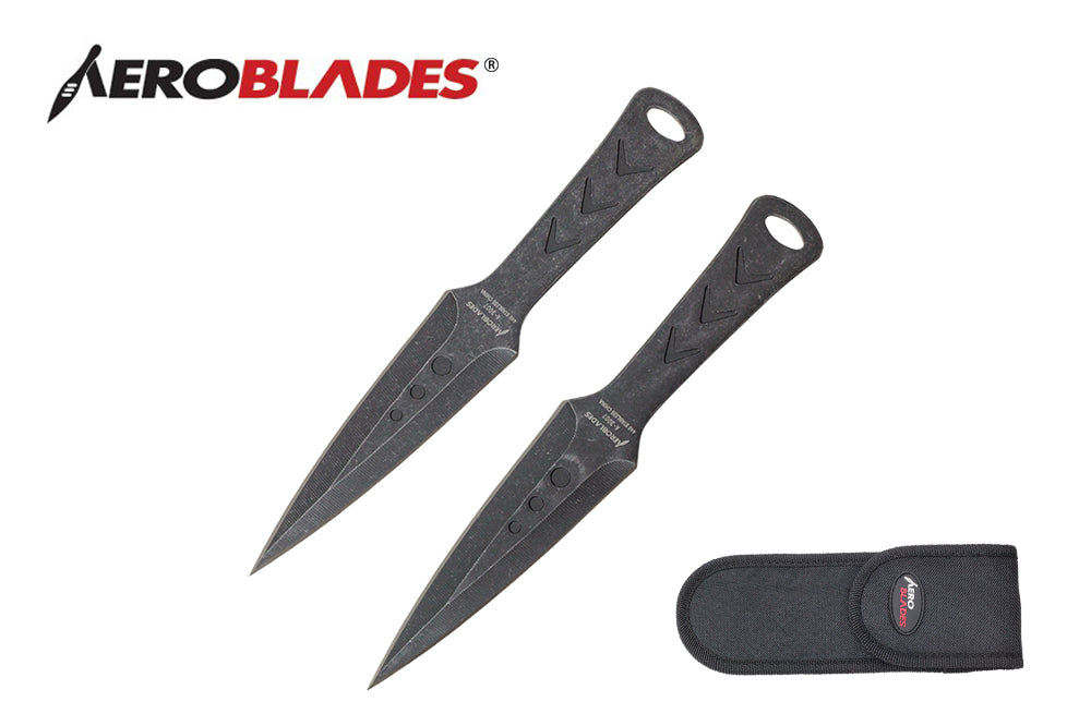 7.5-inch 2pcs set stonewashed throwing knife