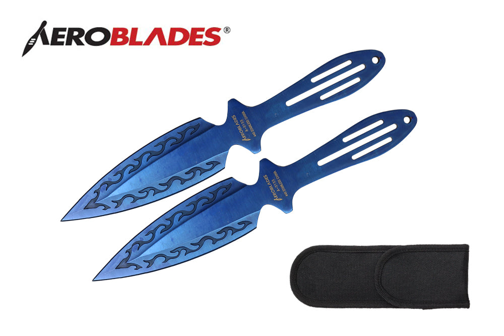 9-inch 2pc Set Blue Blade Thrower