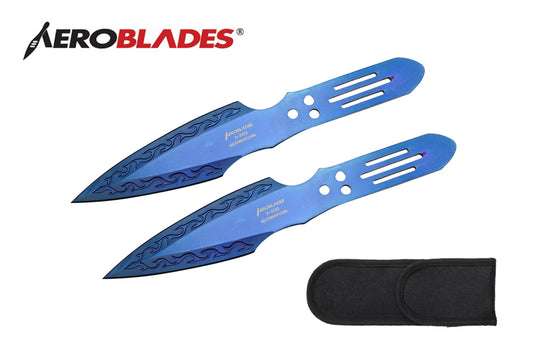 9-inch 2pc Set Blue Blade Thrower