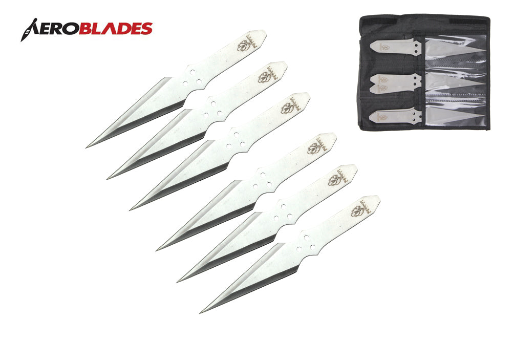 9 chrome 6 pcs set throwing knife-inch