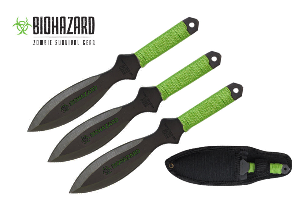 3 6.5 black biohazard tear drop style throwing knives-inch – Neptune