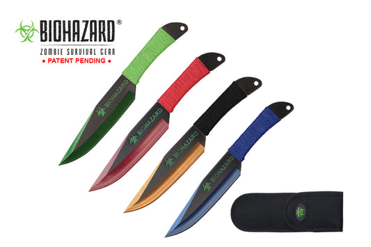 9-inch 4pc Assorted Color Set BioHazard Thrower (Same Shape as A7677)