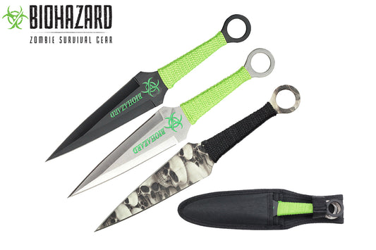 9-inch 3pcs set zombie throwing knife