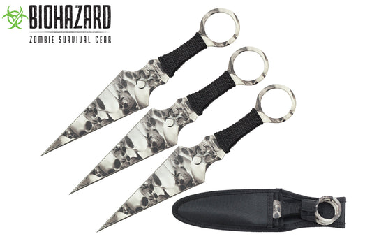 9-inch 3pcs set zombie skull throwing knife