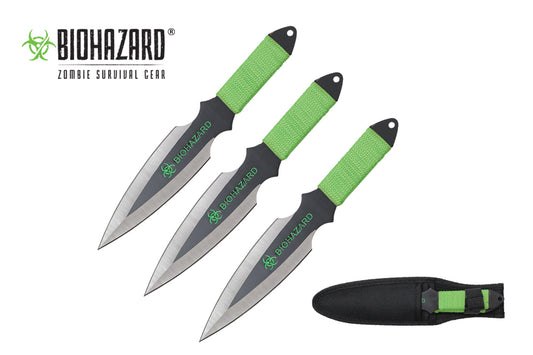 9-inch 3 pcs 2 tone blade zombie throwing knife