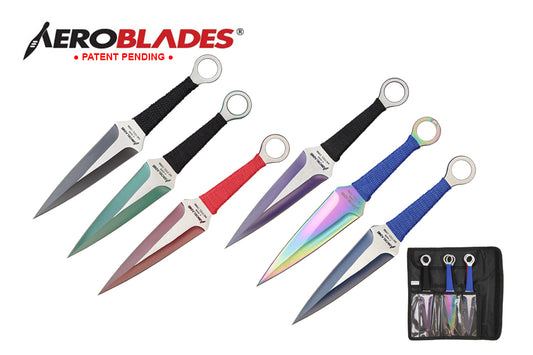 9-inch 6pc set two tone kunai throwing knife