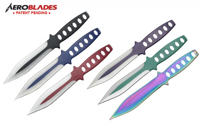 9-inch 6 pc set two tone throwing knife - Scorpion