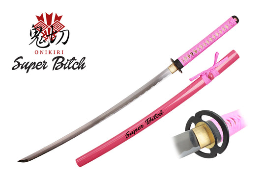1045 carbon steel black scabbard with pink super bitch
