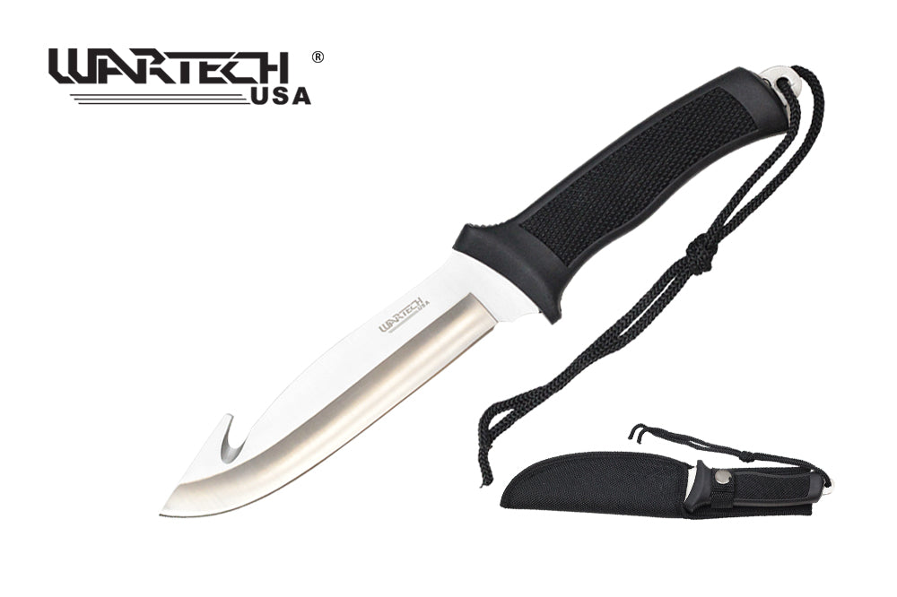 11.5-inch Length, Stainless Steel Gut-Hook Blade, Rubber Handle, Nylon Sheath