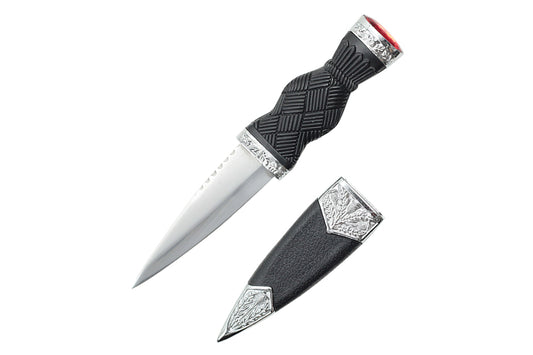 7.25 overall Dirk with plan handle and red gem-inch