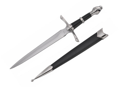 14" Medieval Dagger With Black Scabbard